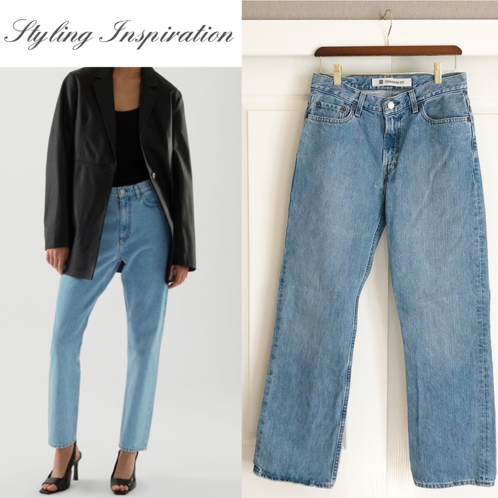 Loose Vintage Straight Leg Light Blue Jeans